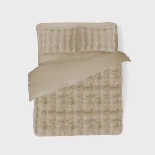 Eleganzzz Dekbedovertrek Bubble Pom Pom Rabbit Fur - sand