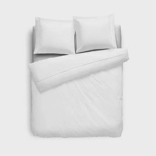 Eleganzzz Dekbedovertrek Uni Perkal Katoen Met Bies - wit
