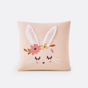 Kussensloop in biologisch katoen, Lapin fleuri