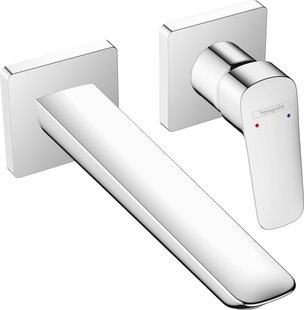 Hansgrohe Logis Fine ééngreeps wastafelmengkraan inbouw voor wandmontage voorsprong 20,5 cm, chroom