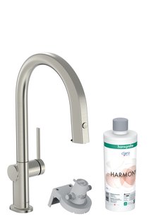 Hansgrohe Aqittura M91 Filter systeem 210, uittrekbare uitloop, 1jet, sBox, starter set, rvs look