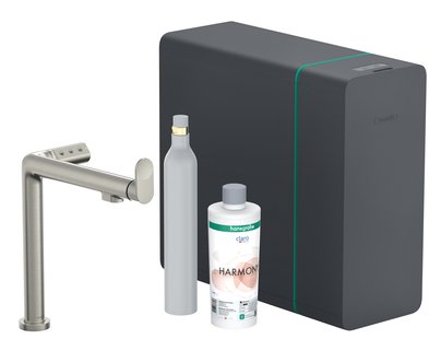 Hansgrohe Aqittura M91 SodaSystem 240, 1jet, starter set, rvs look