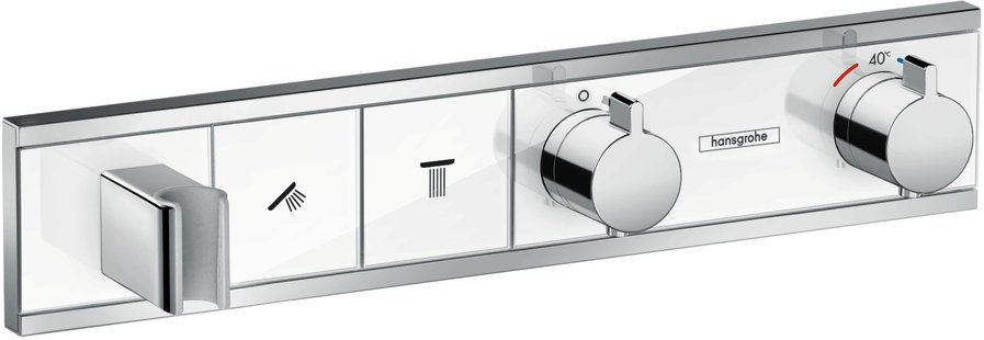 Hansgrohe RainSelect thermostaat afbouwdeel voor 2 functies, wit/chroom