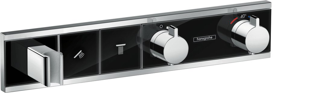 Hansgrohe RainSelect thermostaat afbouwdeel voor 2 functies, zwart/chroom
