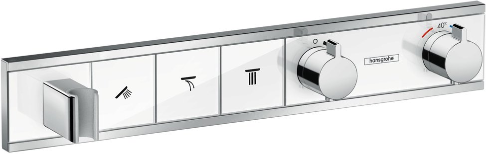 Hansgrohe RainSelect thermostaat afbouwdeel voor 3 functies, wit/chroom