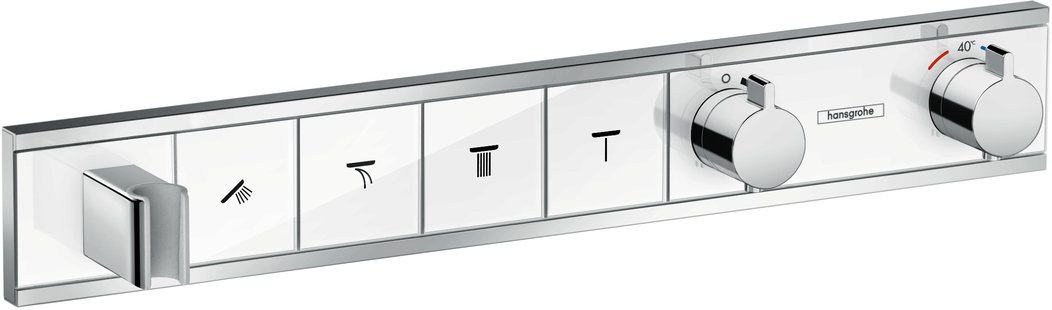 Hansgrohe RainSelect thermostaat afbouwdeel voor 4 functies, wit/chroom