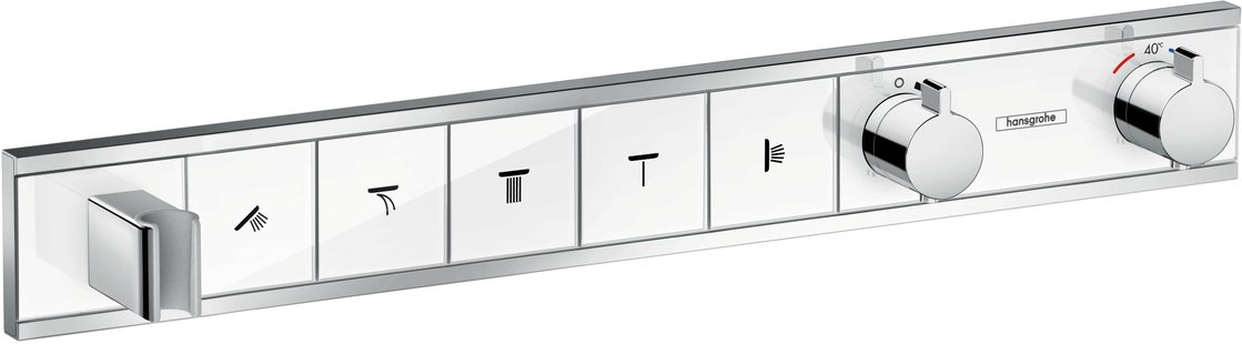 Hansgrohe RainSelect thermostaat afbouwdeel voor 5 functies, wit/chroom Hansgrohe RainSelect thermostaat afbouwdeel voor 5 functies, wit/chroom