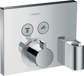 Hansgrohe ShowerSelect thermostaat afbouwdeel voor 2 functies met slangaansluiting en wandhouder, chroom