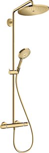 Hansgrohe Croma Select S Showerpipe 280 1jet EcoSmart met douchethermostaat en handdouche Raindance Select S 120 3jet, Polished Gold Optic