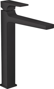 Hansgrohe Metropol ééngreeps wastafelkraan 260 met rechte greep en PushOpen afvoerplug, mat zwart