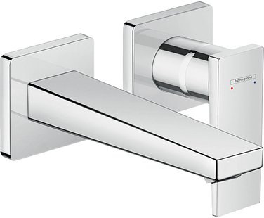 Hansgrohe Metropol ééngreeps wastafelmengkraan afbouwdeel met voorsprong 165 mm en PushOpen afvoerplug, chroom