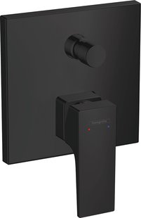 Hansgrohe Metropol ééngreeps badmengkraan afbouwdeel met rechte greep en zekerheidscombinatie, mat zwart