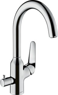 Hansgrohe Focus M42 ééngreeps keukenmengkraan 220 met stopkraan voor vaatwasser, chroom