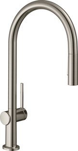 Hansgrohe Talis M54 ééngreeps keukenmengkraan 210 met uittrekbare vuistdouche en sBox, 2 straalsoorten, rvs look