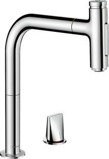 Hansgrohe Metris Select M71 2-gats ééngreeps keukenmengkraan met uittrekbare vuistdouche, chroom