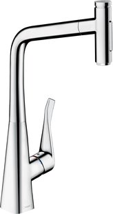 Hansgrohe Metris Select M71 M7117-h320 ééngreeps keukenmengkraan met uittrekbare vuistdouche, chroom