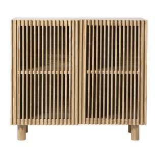 Kast Japandi met 2 deuren - bruin - 80x72x33 cm