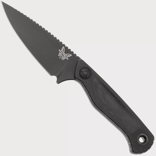 Benchmade Dacian 203BK-02 Black Cerakote CPM MagnaCut, Black Canvas Micarta vaststaand mes, lederen en kydex schede
