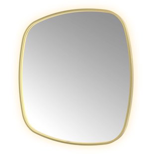 Spiegel Hotbath &MORE 100x100 cm LED-Verlichting Spiegelverwarming Deens Ovaal Geborsteld Messing PVD