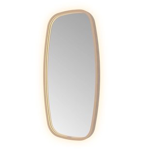 Spiegel Hotbath &MORE 80x40 cm LED-Verlichting Spiegelverwarming Deens Ovaal Geborsteld Koper PVD