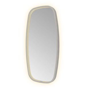 Spiegel Hotbath &MORE 80x40 cm LED-Verlichting Spiegelverwarming Deens Ovaal Geborsteld Gunmetal