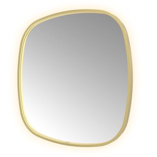 Spiegel Hotbath &MORE 80x80 cm LED-Verlichting Spiegelverwarming Deens Ovaal Geborsteld Messing PVD