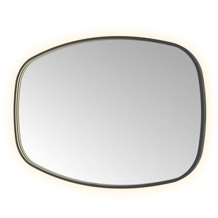 Spiegel Hotbath &MORE 80x120 cm LED-Verlichting Spiegelverwarming Deens Ovaal Geborsteld Zwart PVD