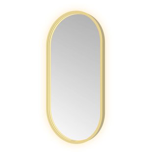 Spiegel Hotbath &MORE 80x40 cm LED-Verlichting Spiegelverwarming Ovaal Geborsteld Messing PVD