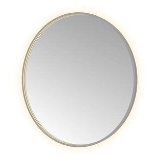 Spiegel Hotbath &MORE 100x100 cm LED-Verlichting Spiegelverwarming Rond Geborsteld Gunmetal