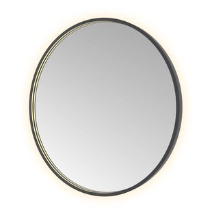 Spiegel Hotbath &MORE 80x80 cm LED-Verlichting Spiegelverwarming Rond Geborsteld Zwart PVD