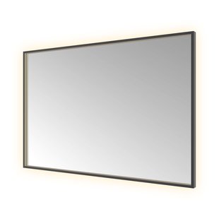 Spiegel Hotbath &MORE 80x120 cm LED-Verlichting Spiegelverwarming Rechthoek Geborsteld Zwart PVD