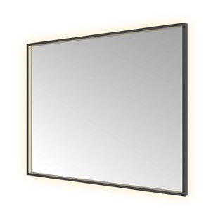 Spiegel Hotbath &MORE 80x100 cm LED-Verlichting Spiegelverwarming Rechthoek Geborsteld Zwart PVD