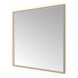 Spiegel Hotbath &MORE 80x80 cm LED-Verlichting Spiegelverwarming Vierkant Geborsteld Gunmetal