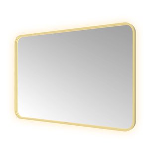 Spiegel Hotbath &MORE 80x120 cm LED-Verlichting Spiegelverwarming Rechthoek Afgerond Geborsteld Messing PVD