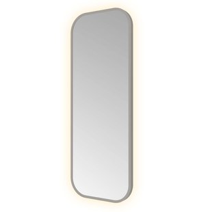 Spiegel Hotbath &MORE 80x30 cm LED-Verlichting Rechthoek Afgerond Geborsteld Gunmetal