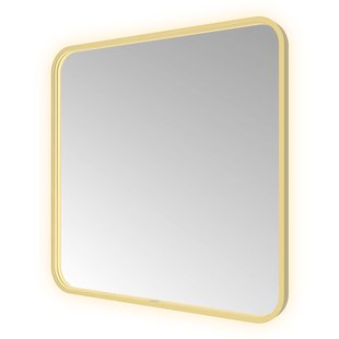 Spiegel Hotbath &MORE 80x60 cm LED-Verlichting Spiegelverwarming Vierkant Geborsteld Messing PVD