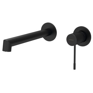 Wastafel Mengkraan 2-gats Hangend Hoog Sapho Solaris Mat Zwart