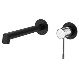 Wastafel Mengkraan 2-gats Hangend Hoog Sapho Solaris Mat Zwart/Chroom