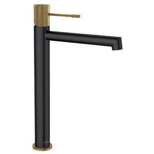 Wastafel Mengkraan Hoog Sapho Solaris Mat Zwart/Goud