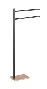 Vrijstaand Handdoekhouder Sapho Trilly Mat Zwart met Bamboe