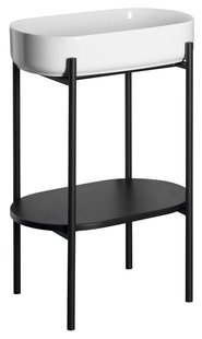 Wastafel met Onderplank Sapho Puno 55x86x36 cm Zwart