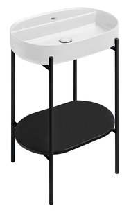 Wastafel met Onderplank Sapho Puno 60x86x39,6 cm Zwart