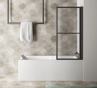 Vouwbare Badwand Sapho Kagera 71 cm Zwart