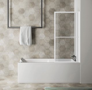 Vouwbare Badwand Sapho Kagera 71 cm Wit