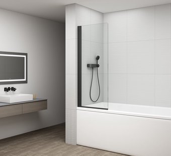 Badwand Draaibaar Sapho Rota 75 cm Zwart