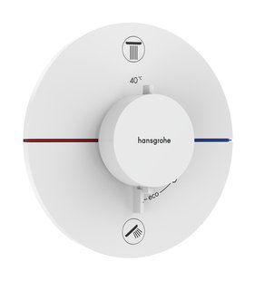 Hansgrohe ShowerSelect Comfort S thermostaat inbouw voor 2 functies met geïntergreerde zekerheidscombinatie volgens EN1717, mat wit Hansgrohe ShowerSelect Comfort S thermostaat inbouw voor 2 functies met geïntergreerde zekerheidscombinatie volgens EN1717, mat wit