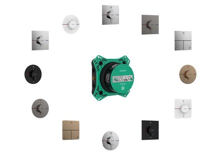 Hansgrohe ShowerSelect Comfort S thermostaat inbouw voor 1 functie en extra uitgang, mat zwart