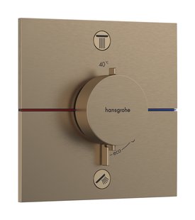 Hansgrohe ShowerSelect Comfort E thermostaat inbouw voor 2 functies met geïntergreerde zekerheidscombinatie volgens EN1717, Brushed Bronze