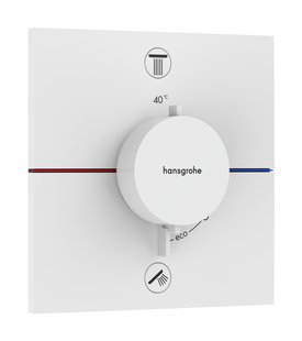 Hansgrohe ShowerSelect Comfort E thermostaat inbouw voor 2 functies met geïntergreerde zekerheidscombinatie volgens EN1717, mat wit