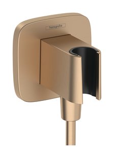 Hansgrohe FixFit Q muuraansluitbocht met handdouchehouder, Brushed Bronze